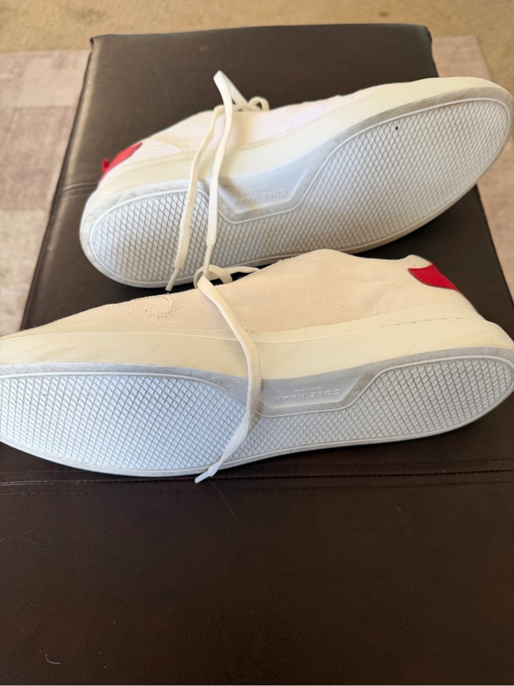 Cole Haan White Canvas Sneakers with Multicolor 'LOVE' Brushstroke Design - Picture 8 of 9